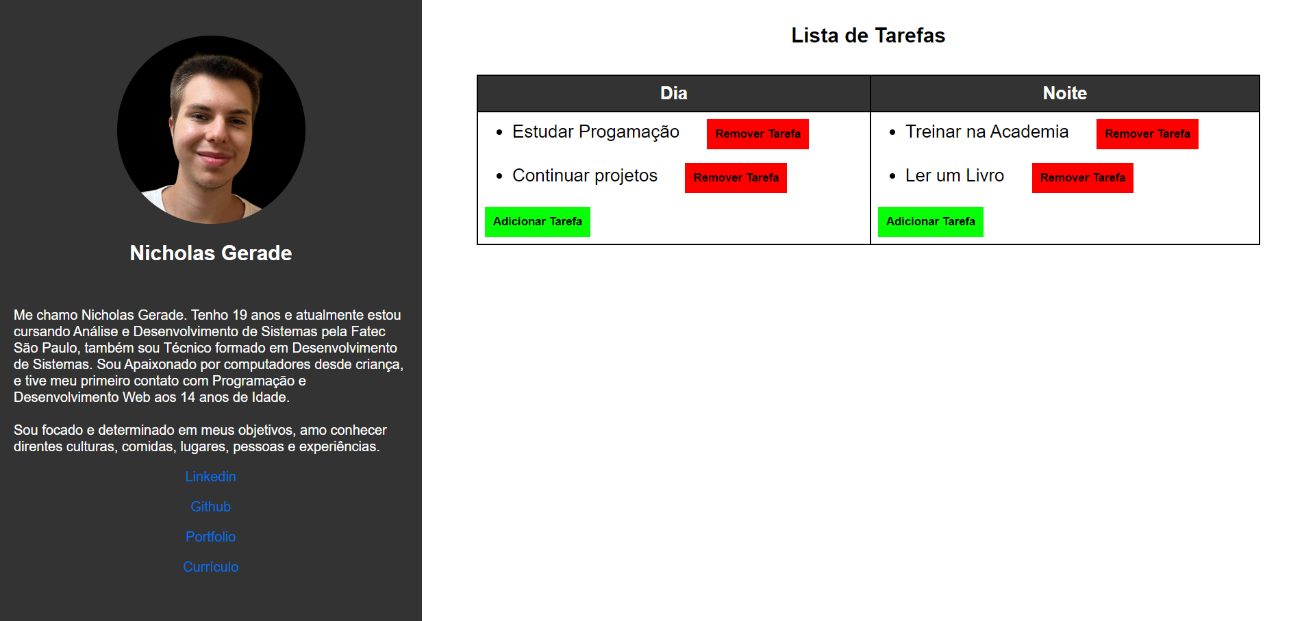 Projeto de lista de tarefas.