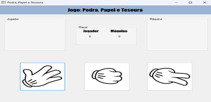 Projeto do jogo Pedra Papel Tesoura em C#.